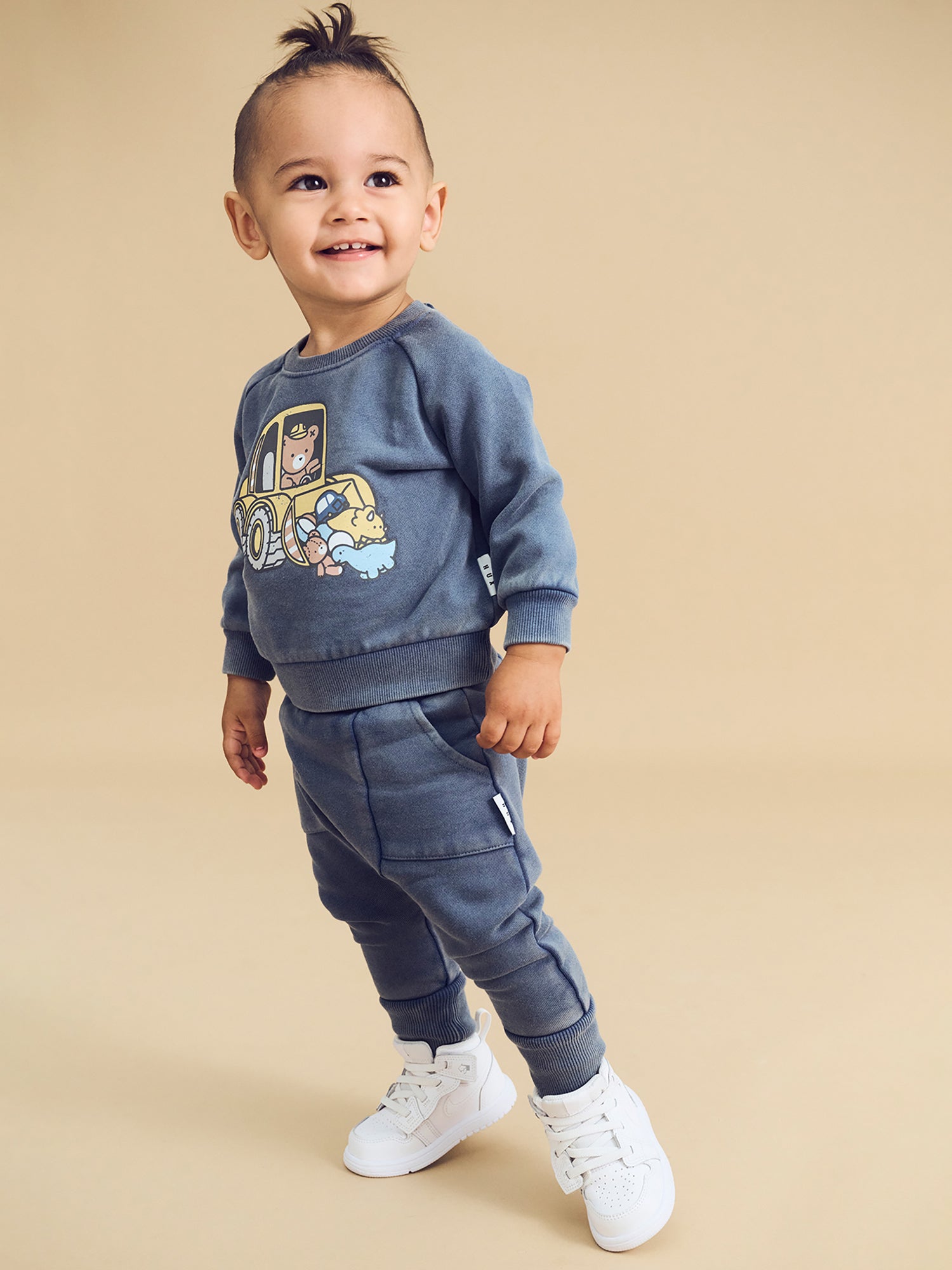 Huxbaby Drop Crotch Pant - Washed Navy