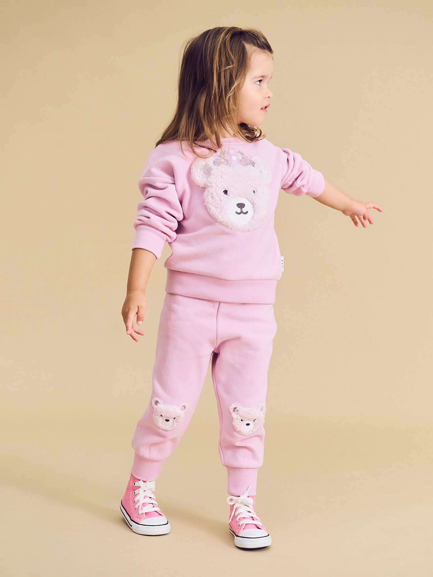 Huxbaby Daisy Furry Bear Track Pant - Lilac Mist