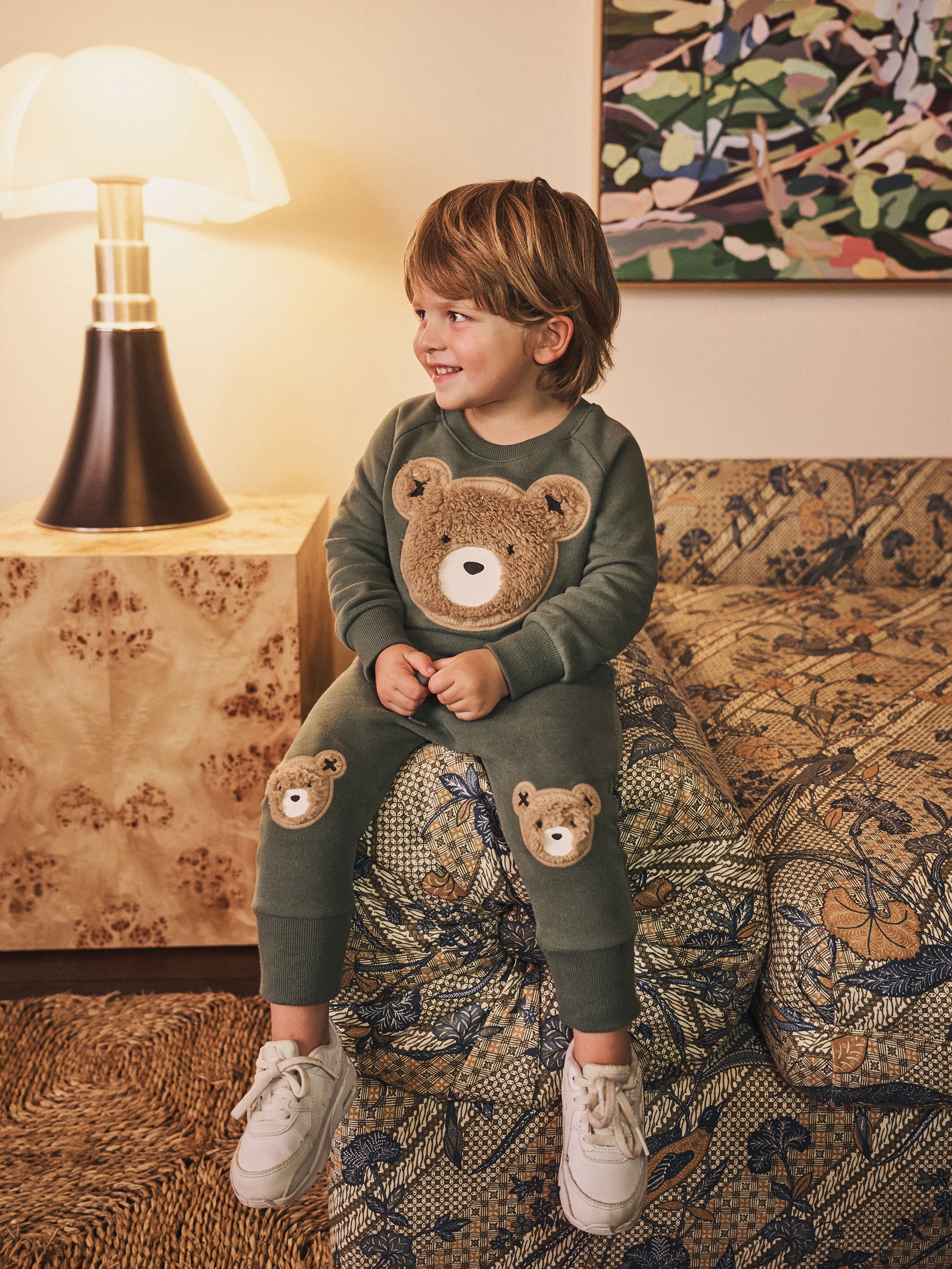 Huxbaby Furry Huxbear Drop Crotch Pant  - Light Spruce