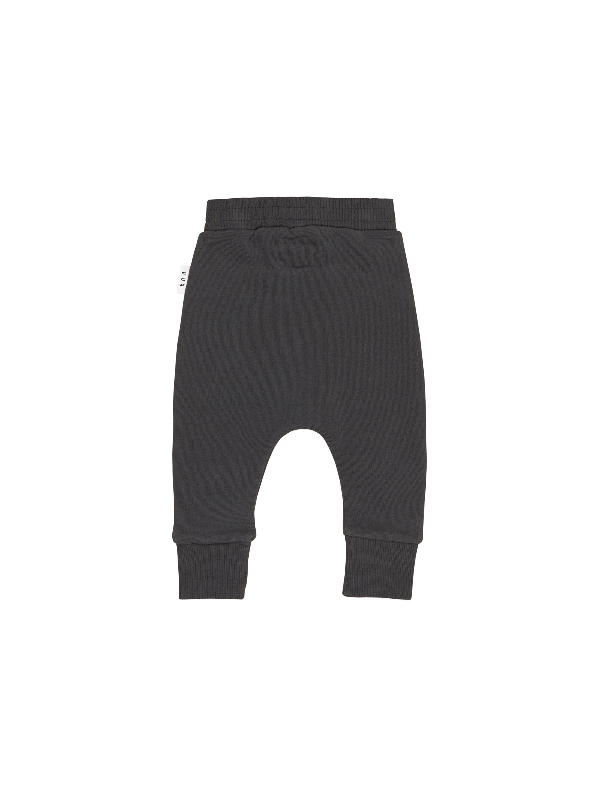 Huxbaby Smiley Rainbow Drop Crotch Pant  - Soft Black