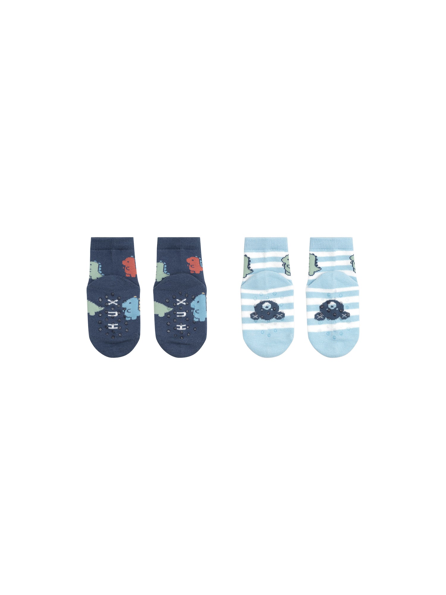 Huxbaby Dino Play 2 Pack Socks - Marine Blue + Navy