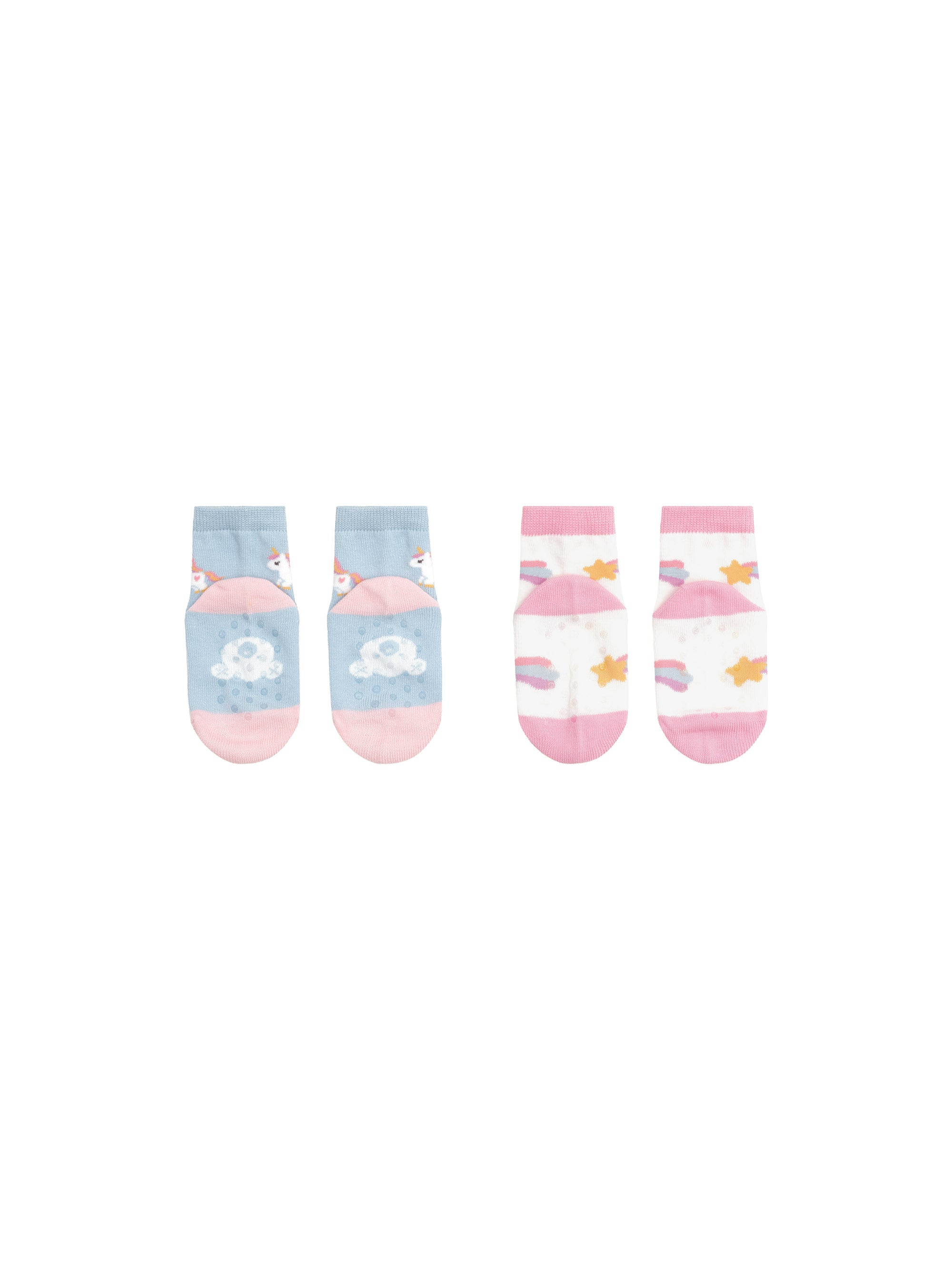 Huxbaby Rainbow Unicorn 2 Pack Socks - Ice Water + White