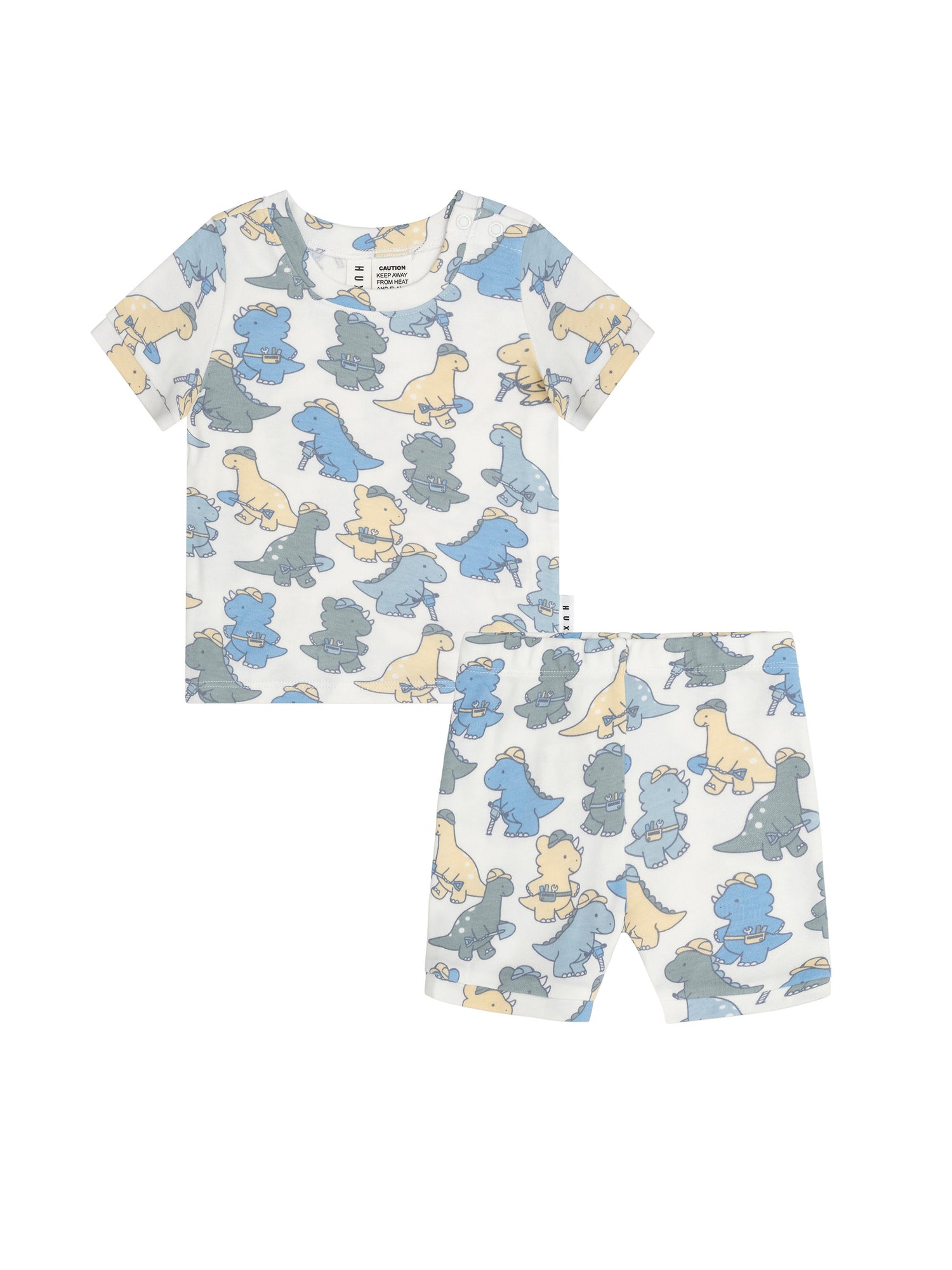 Huxbaby Construction Dinos PJ Set - Multi