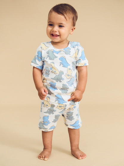 Huxbaby Construction Dinos PJ Set - Multi