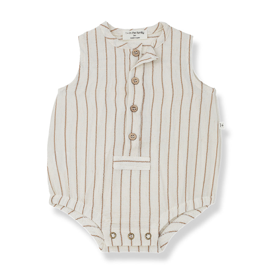 1+ in the Family Igor Romper - Biscotto