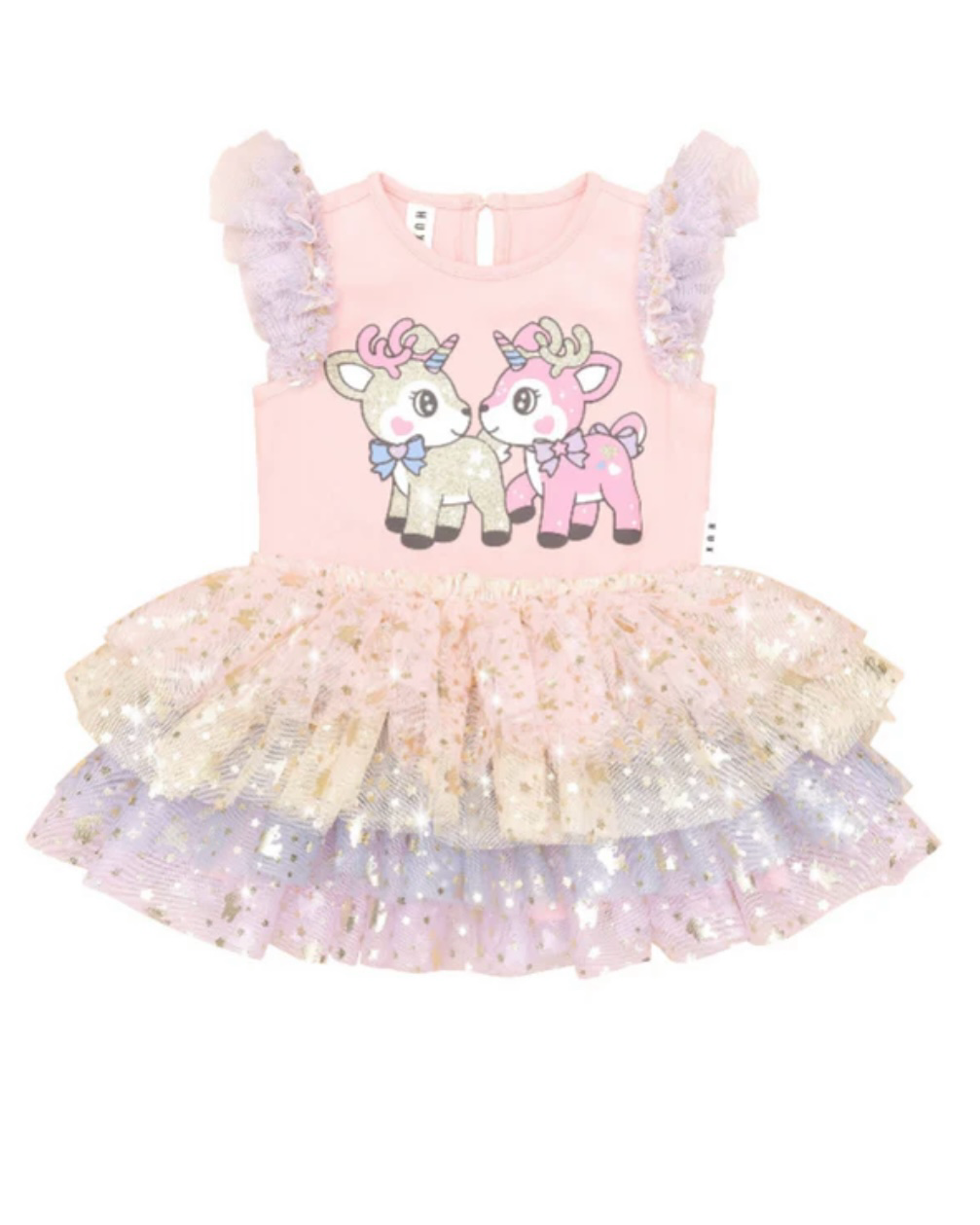 Huxbaby Reindeer Friends Tulle Dress - Candy