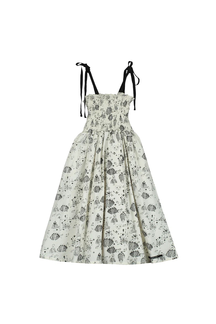 Little Creative Factory Wonder Strap Dress - Cream &amp; Black