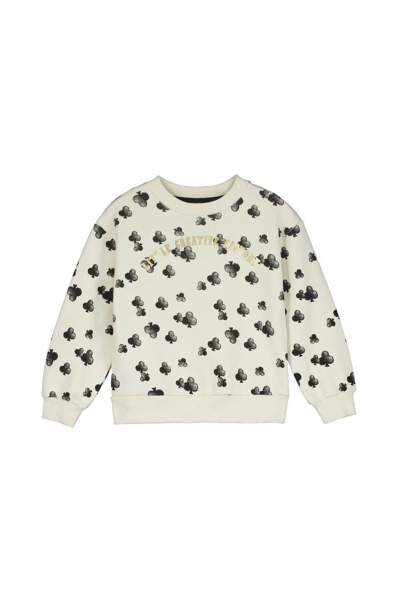 Little Creative Factory Lucky Sweatshirt - Cream &amp; Black