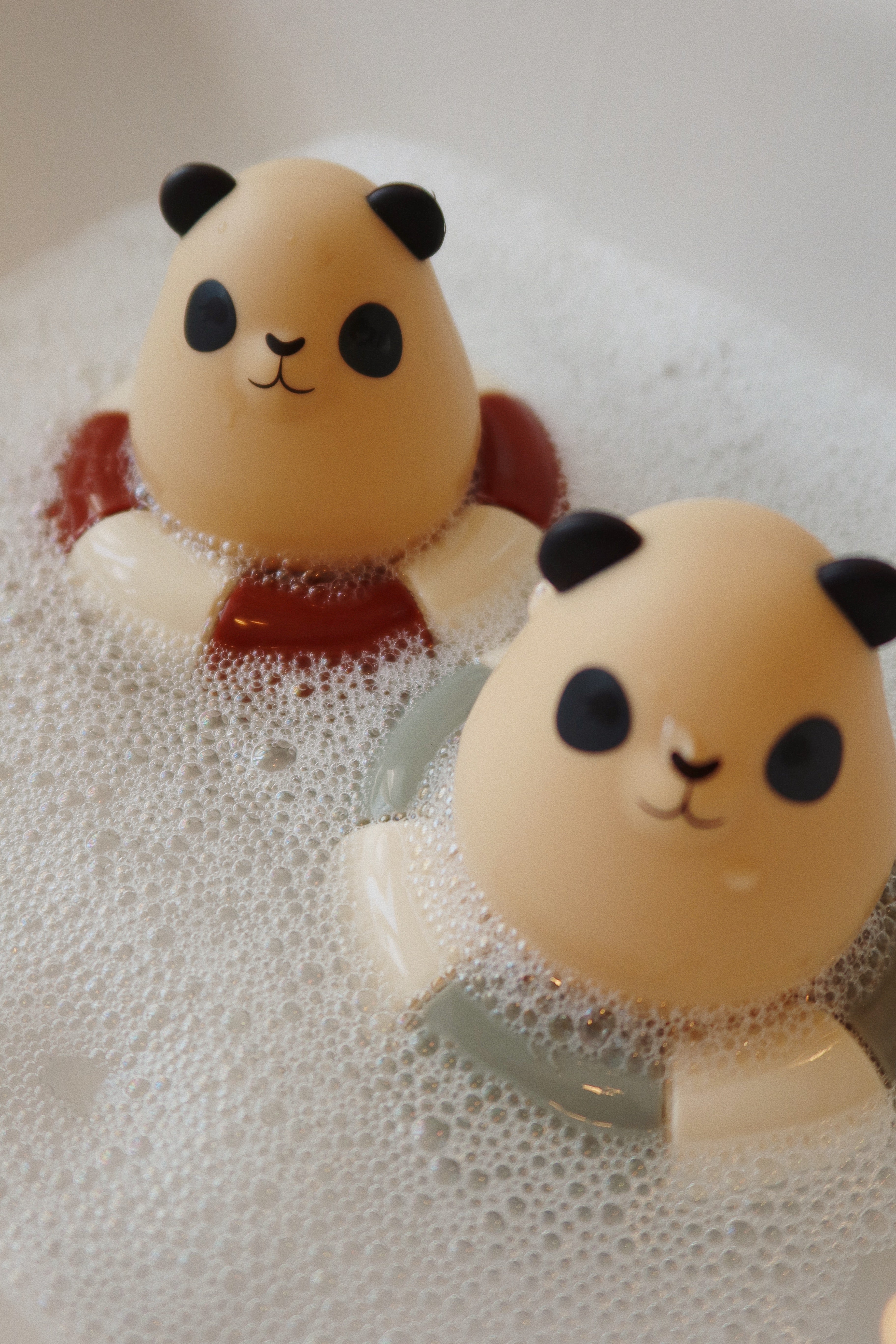 Konges Sløjd Silicone Bath Toys Swim Ring Panda - Almond Mix