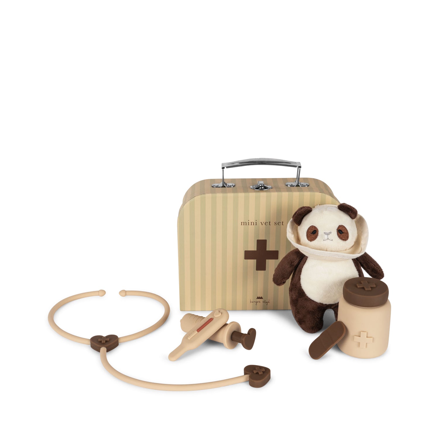 Konges Sløjd Vet Set Panda Silicone - Beige