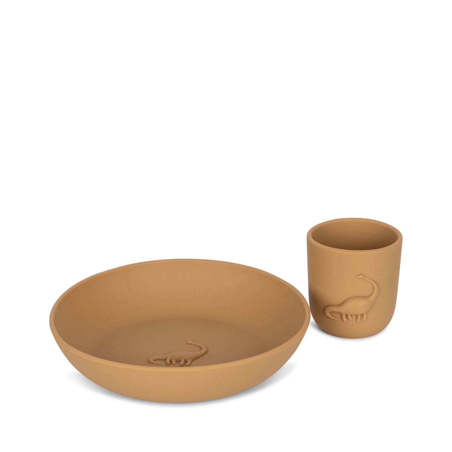 Konges Sløjd Dino Cup &amp; Plate Set - Almond