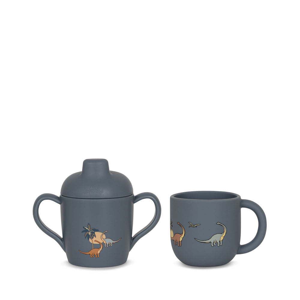 Konges Sløjd Silicone Sippy Cup &amp; Cup Set - Dino