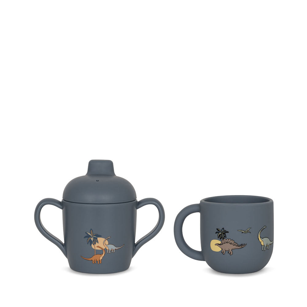 Konges Sløjd Silicone Sippy Cup &amp; Cup Set - Dino