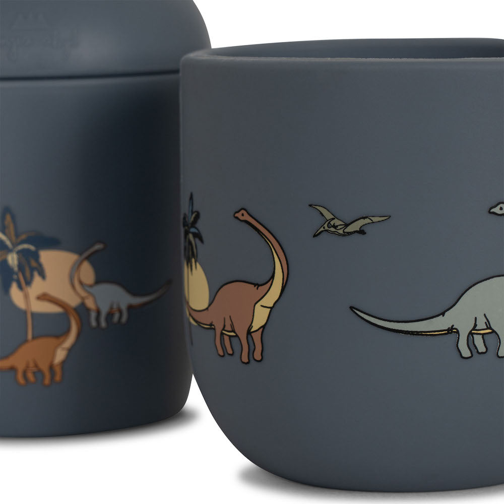 Konges Sløjd Silicone Sippy Cup &amp; Cup Set - Dino