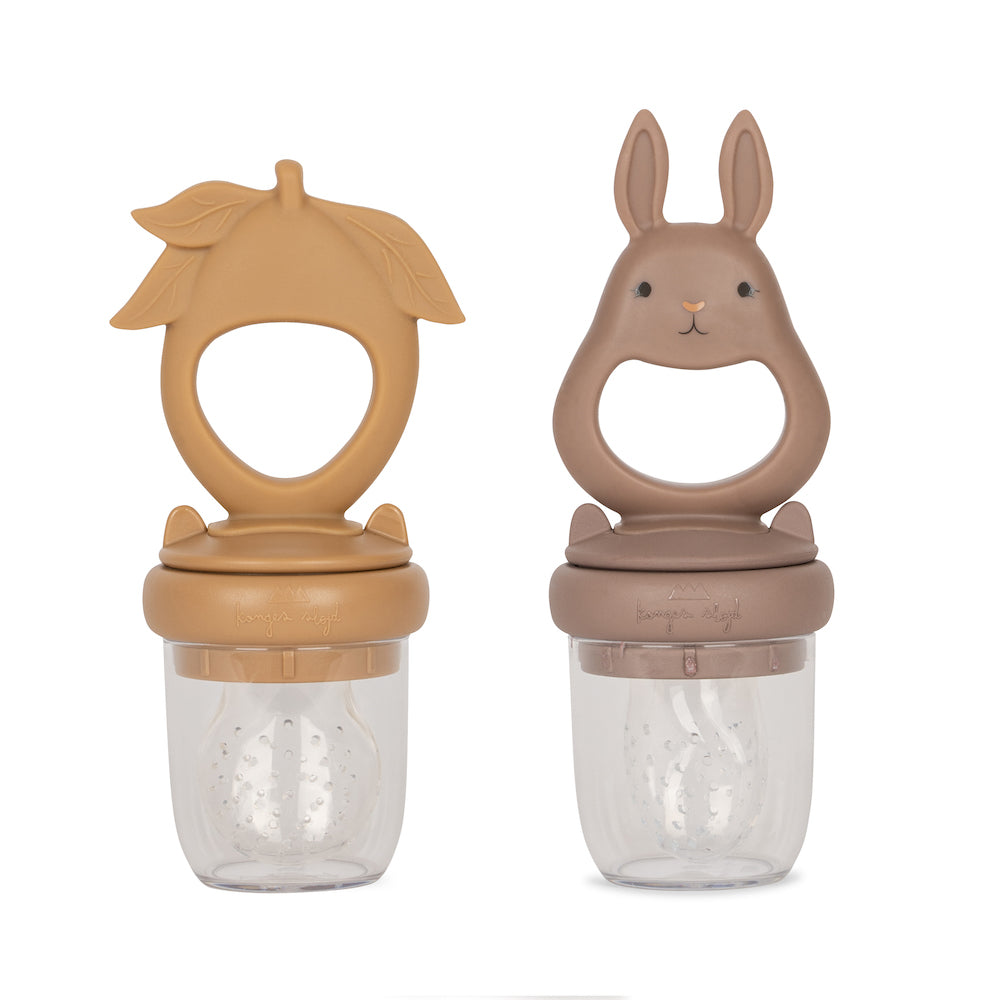 Konges Sløjd Silicone Fruit Feeding Pacifier Bunny &amp; Lemon - Hortensia / Almond