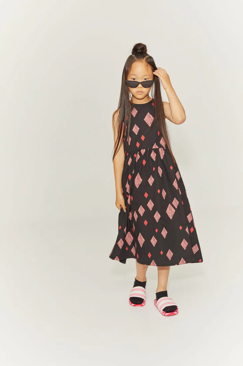 Little Creative Factory Joker Sleeveless Dress - Black &amp; Red