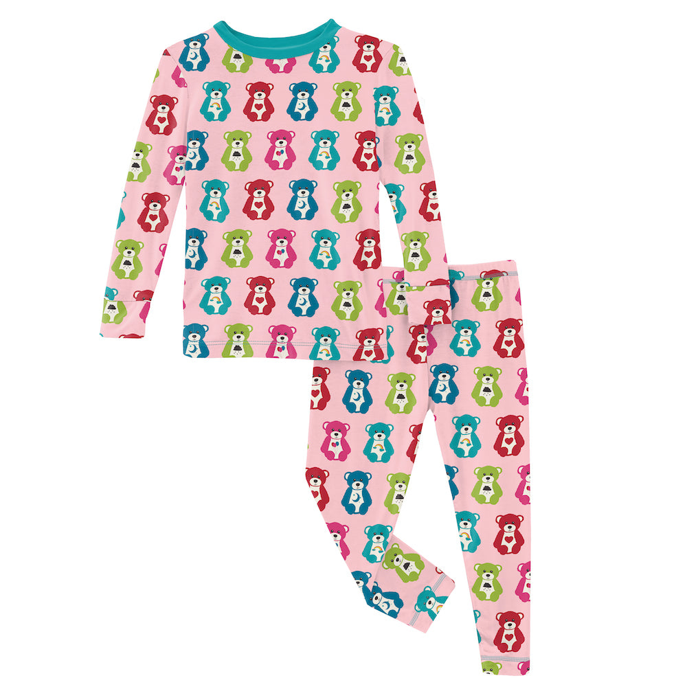 Kickee Pants Print Long Sleeve Pajama Set - Lotus Happy Teddy