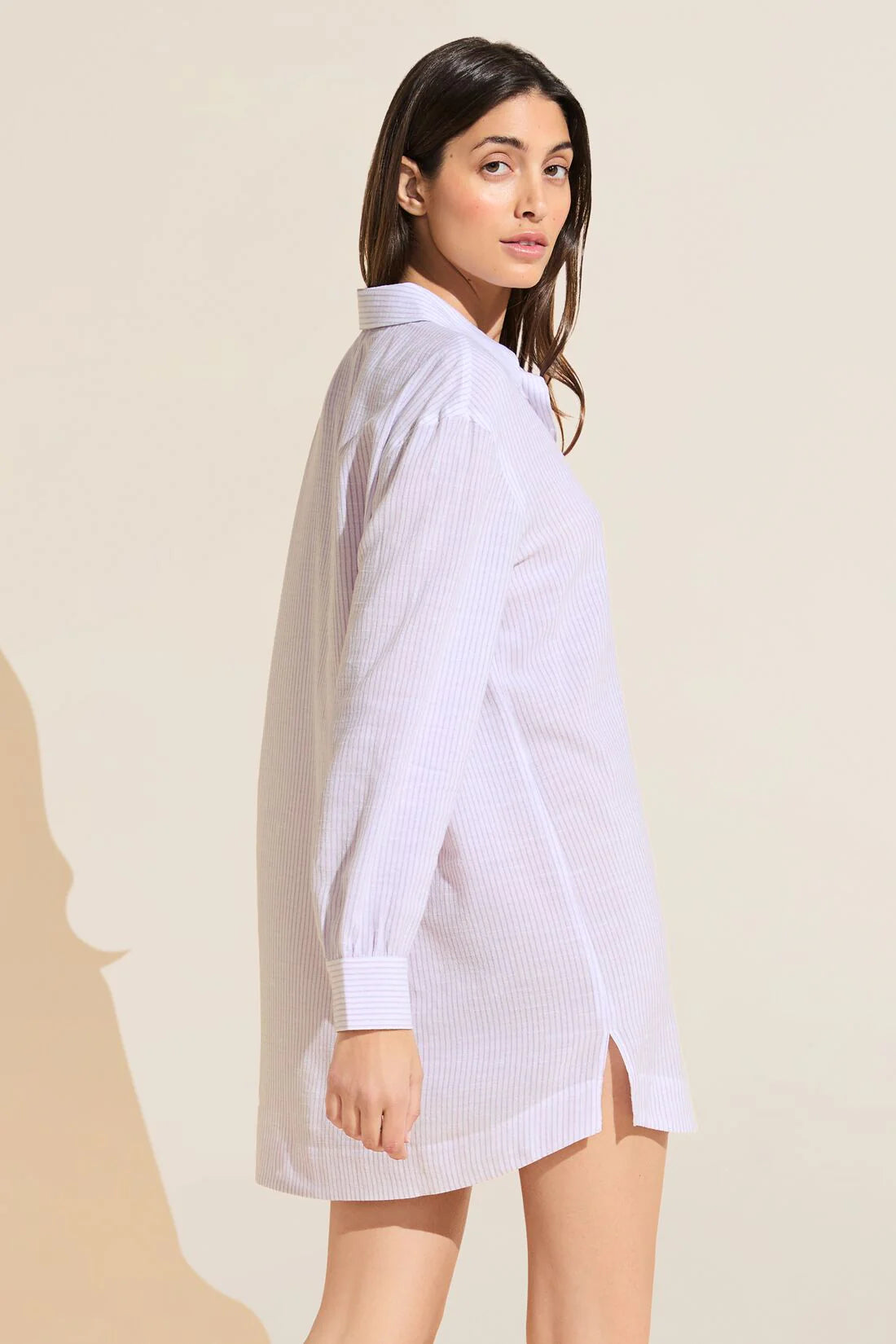 Eberjey Nautico Sleepshirt - White / Lavender