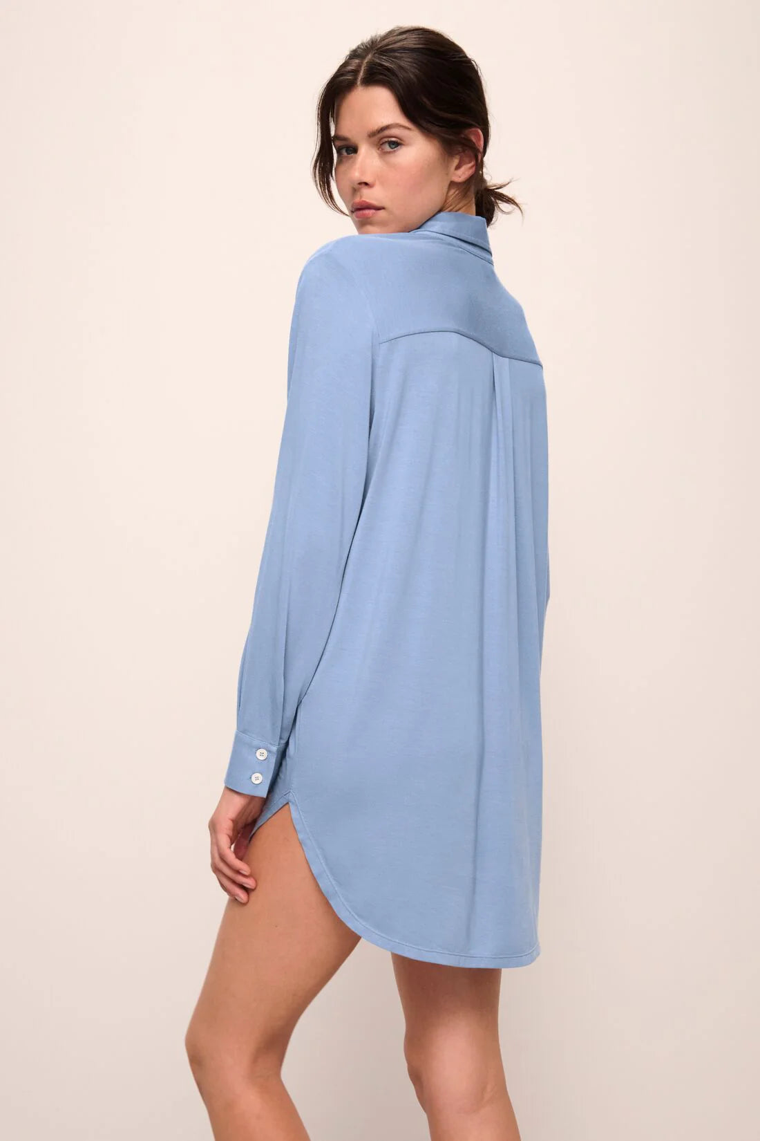 Eberjey Gisele Boyfriend Sleepshirt - Wedgewood Blue