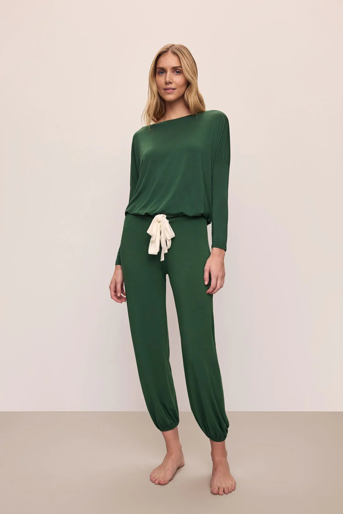 Eberjey Gisele Slouchy Set - Forest Green/Ivory