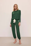 Eberjey Gisele Slouchy Set - Forest Green/Ivory