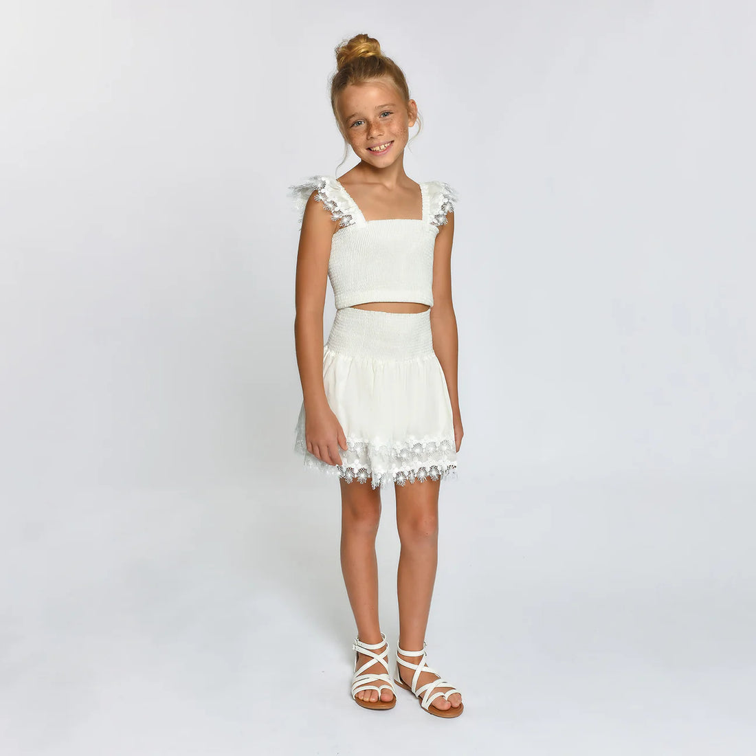 Peixoto Girl Mariel Skirt Set - White