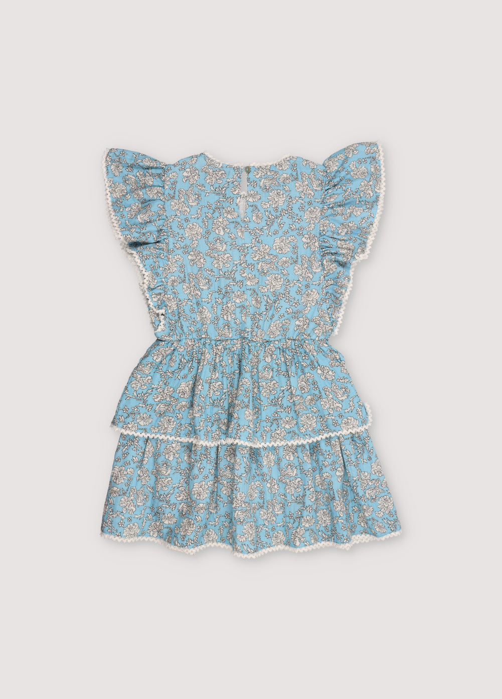 The New Society Melina Dress - Peony Powder Blue Print