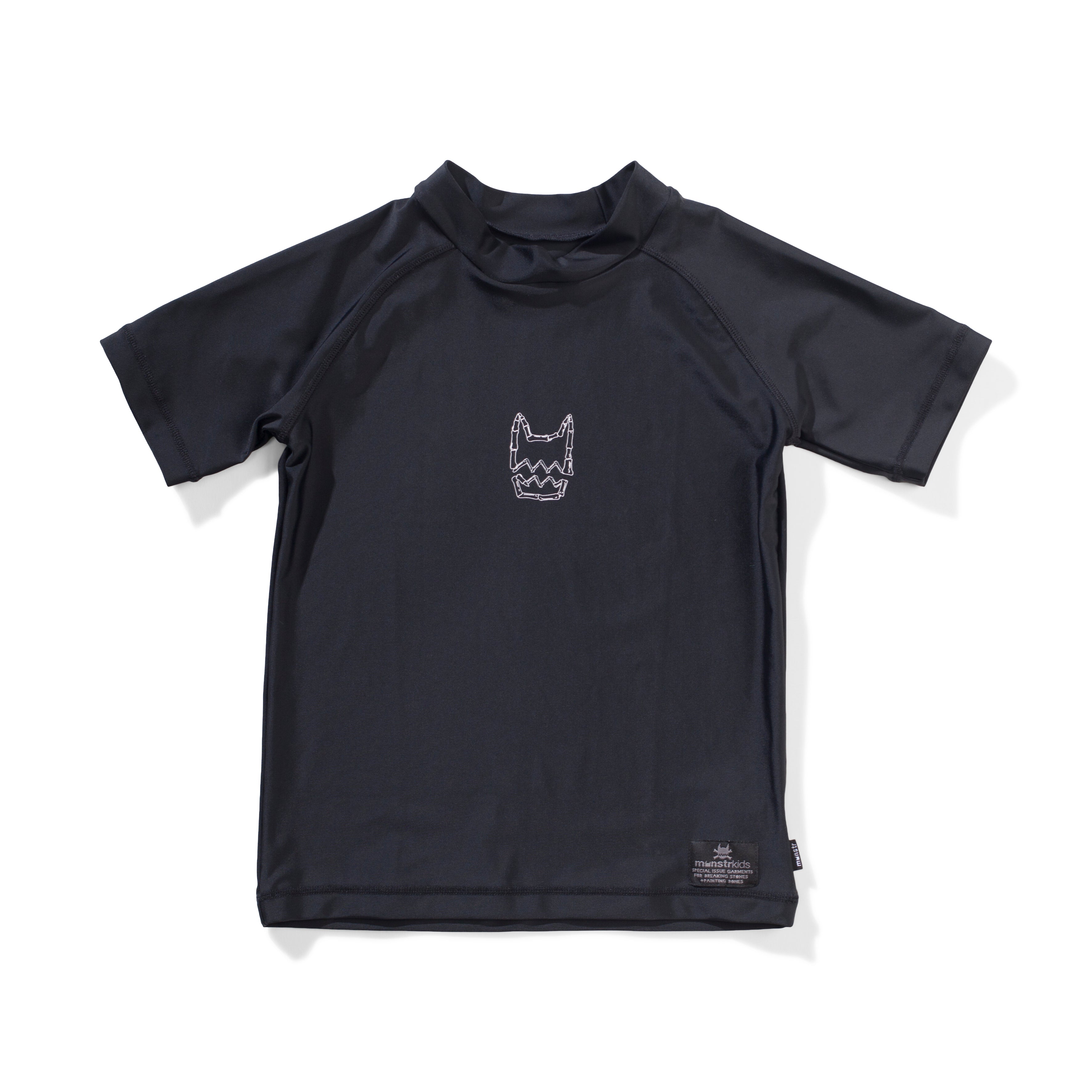 Munster Kids Logo Short Slevee Rash - Black