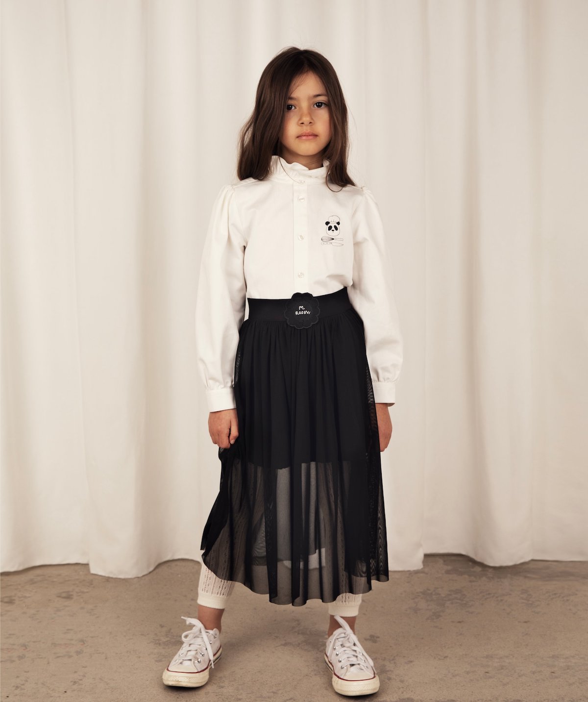 Mini Rodini Bat Flower Tulle Skirt - Black