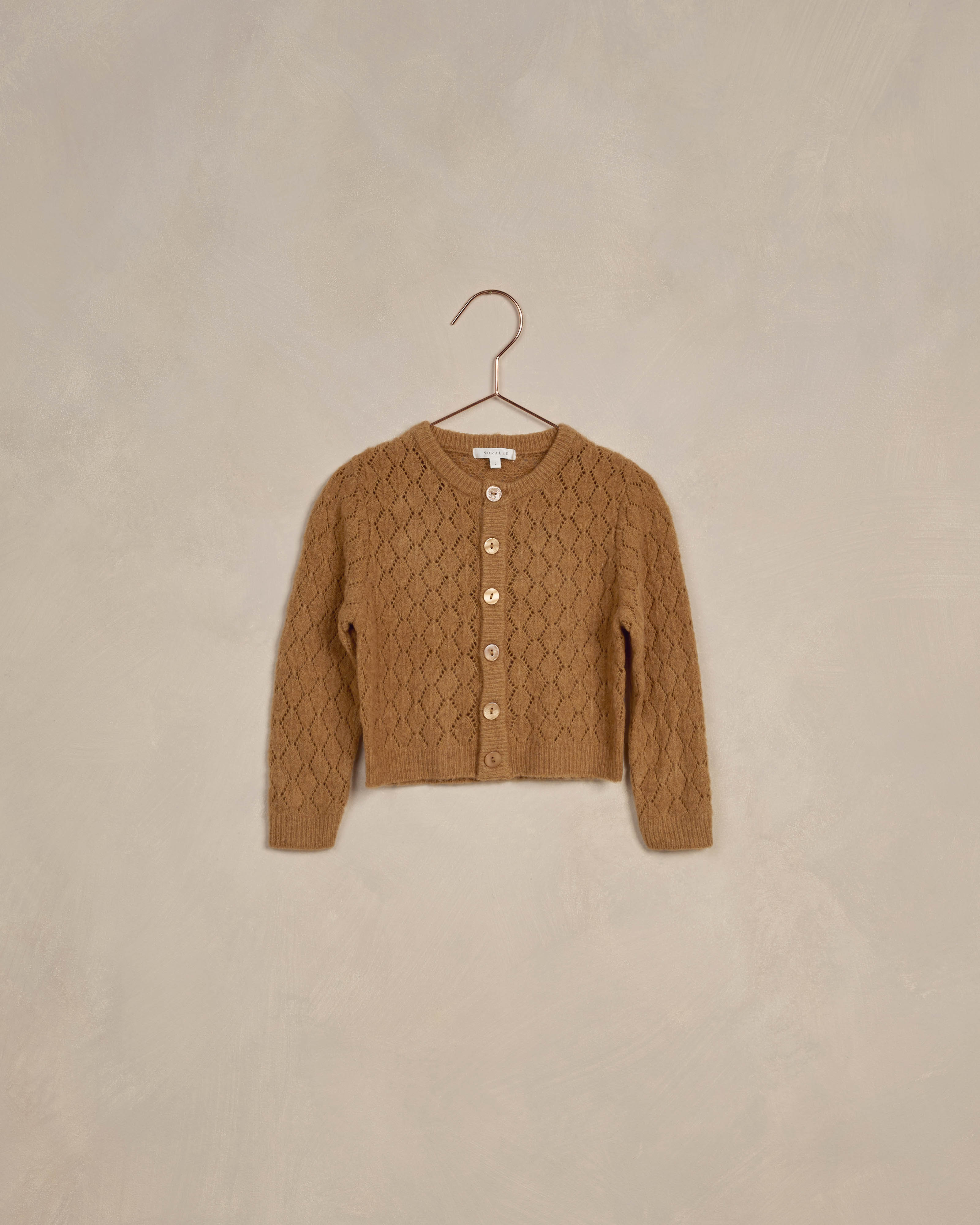 Noralee Cropped Pointelle Cardigan - Golden