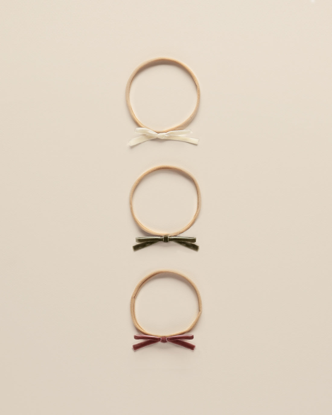 Noralee Velvet Bow Headbands - Poppy, Ivory, Olive