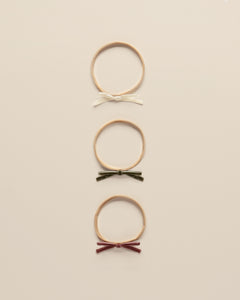 Noralee Velvet Bow Headbands - Poppy, Ivory, Olive