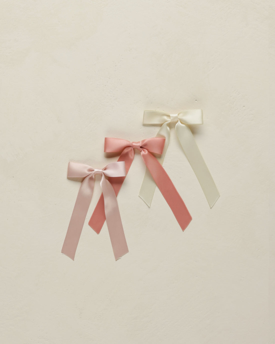 Noralee Satin Bows, Set Of 3 - Bubblegum, Lipstick, Natural