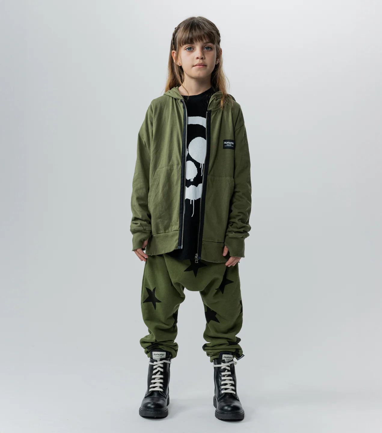 Nununu Star Baggy Pants - Olive