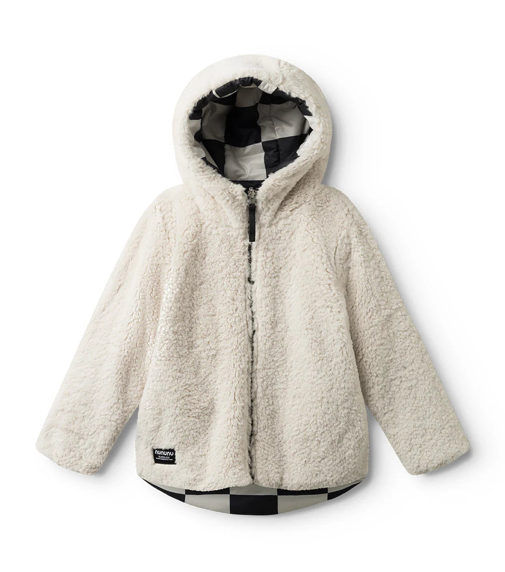 Nununu Reversible Checkmate Down Jacket - Smokey Natural