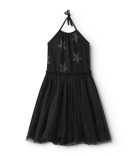 Nununu Star Collar Tulle Dress - Black