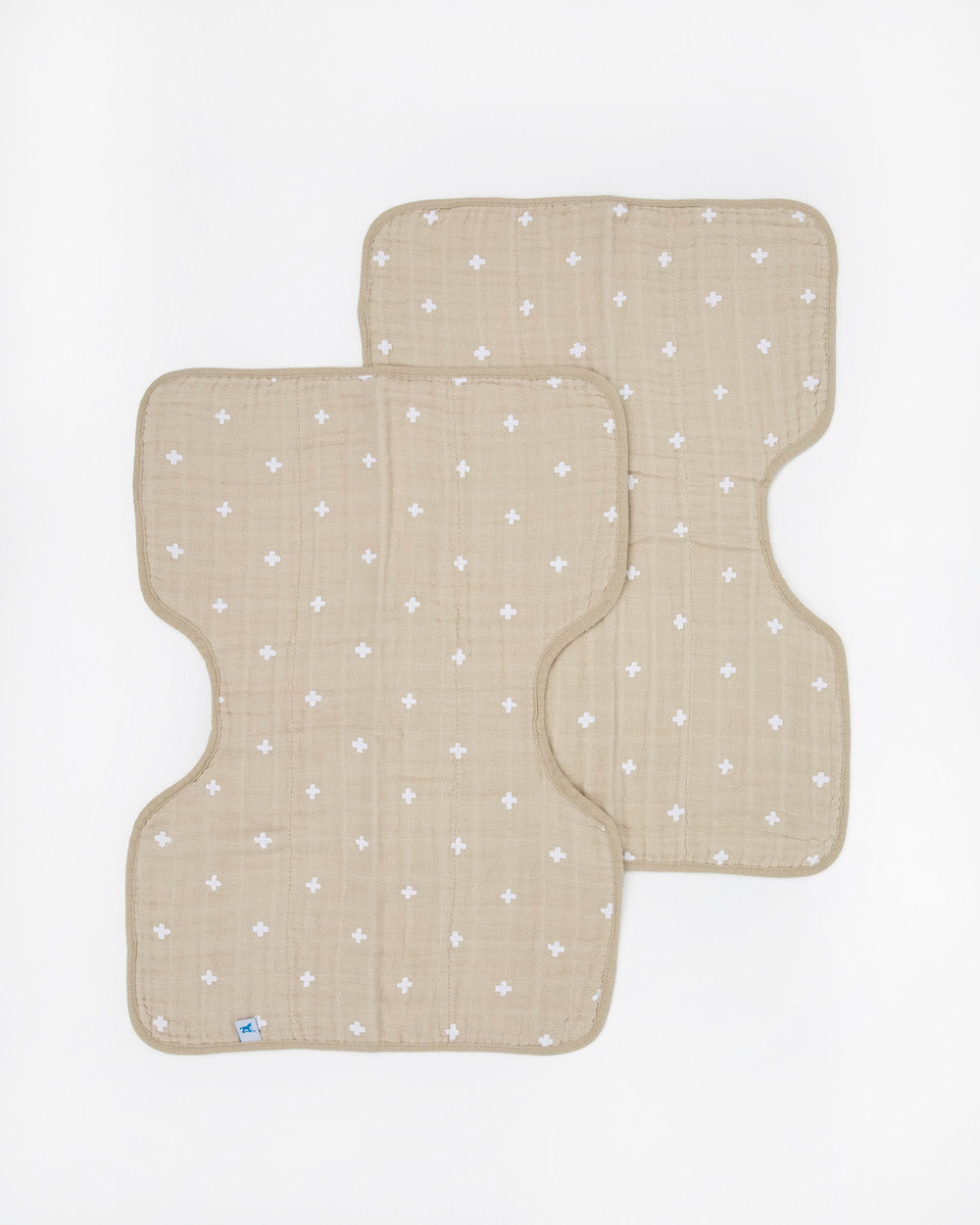 Little Unicorn Cotton Muslin Burp Cloth 2 Pack - Taupe Cross