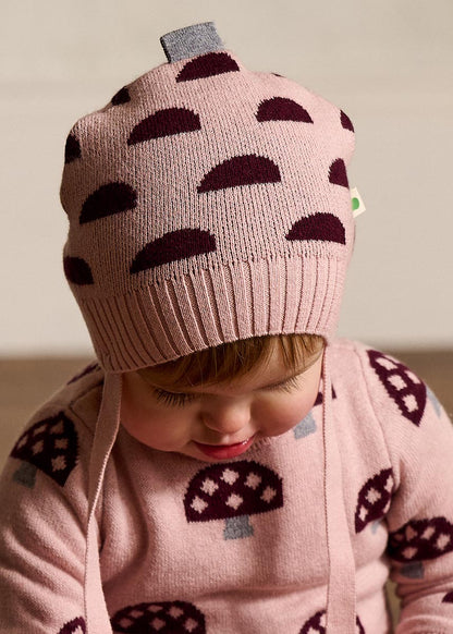 Bonnie Mob Pippin Acorn Knit Hat Kids - Dusty Pink