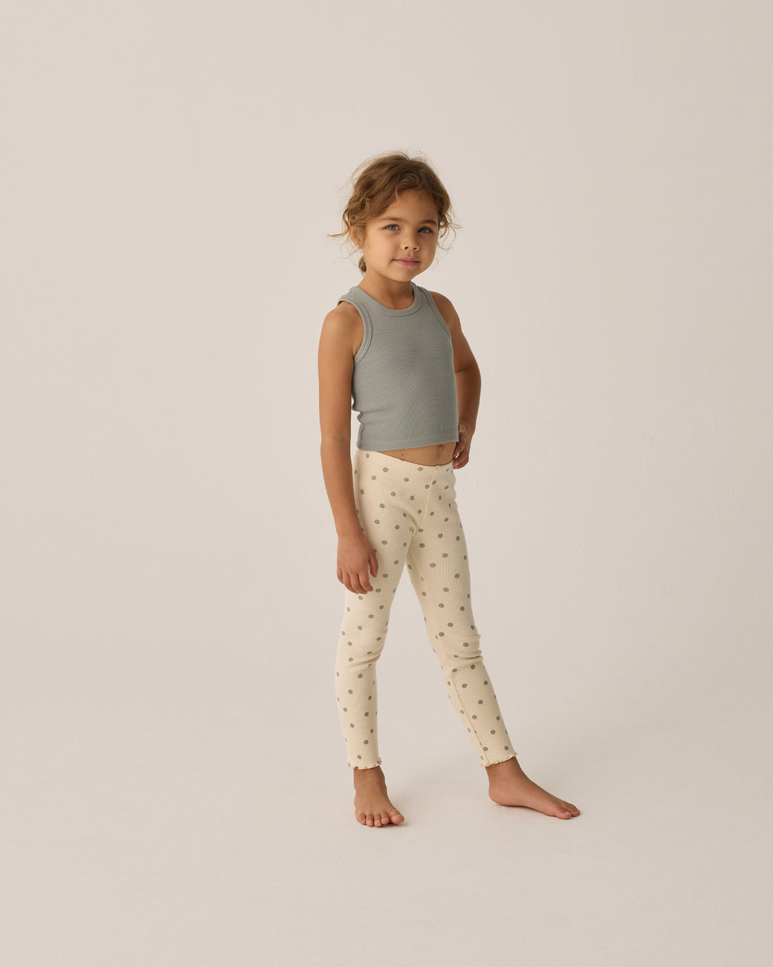 Rylee + Cru Play X Play Ribbed Legging Set - Polka Dot, Eucalyptus