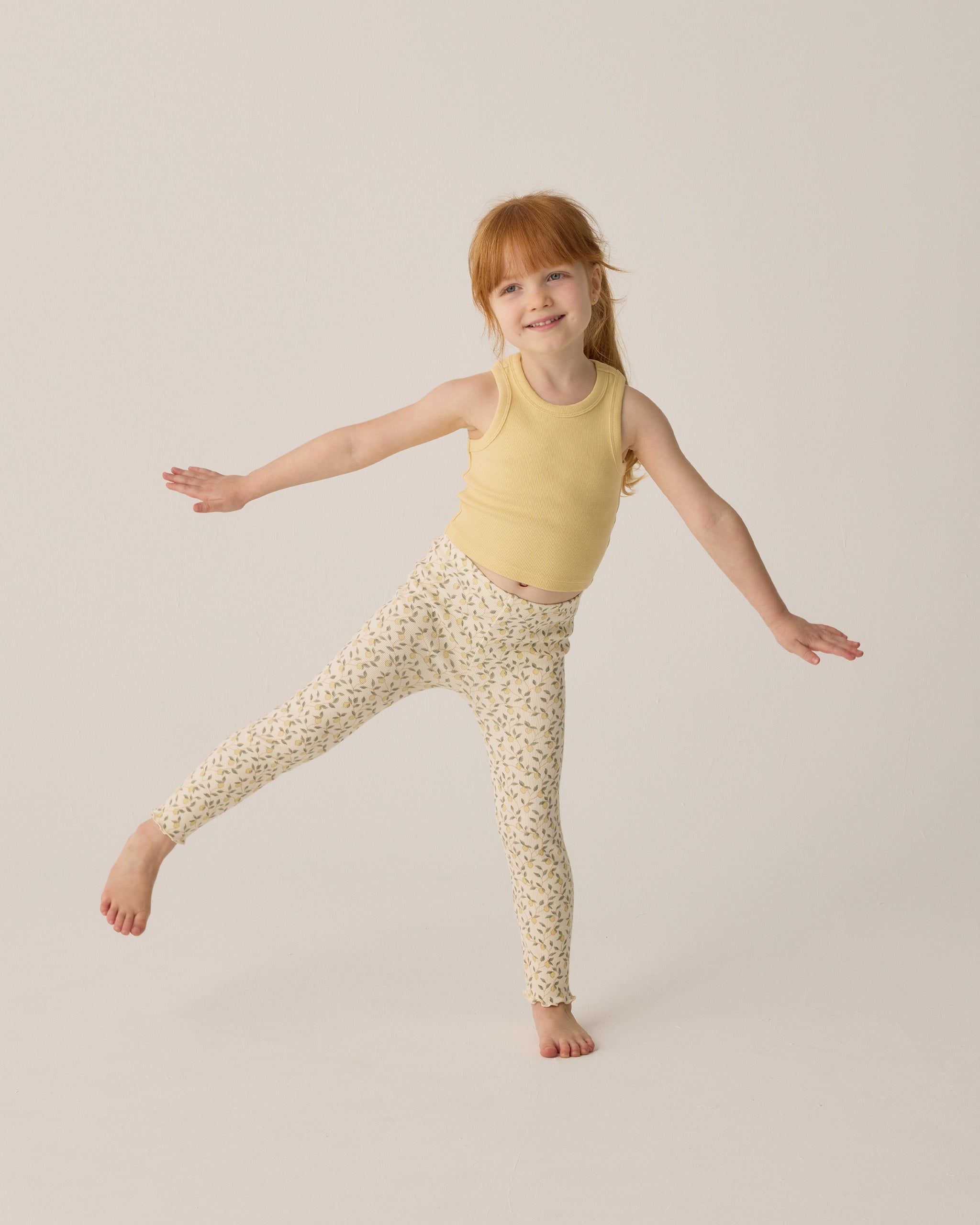 Rylee + Cru Play X Play Ribbed Leggings Set - Lemons, Yellow