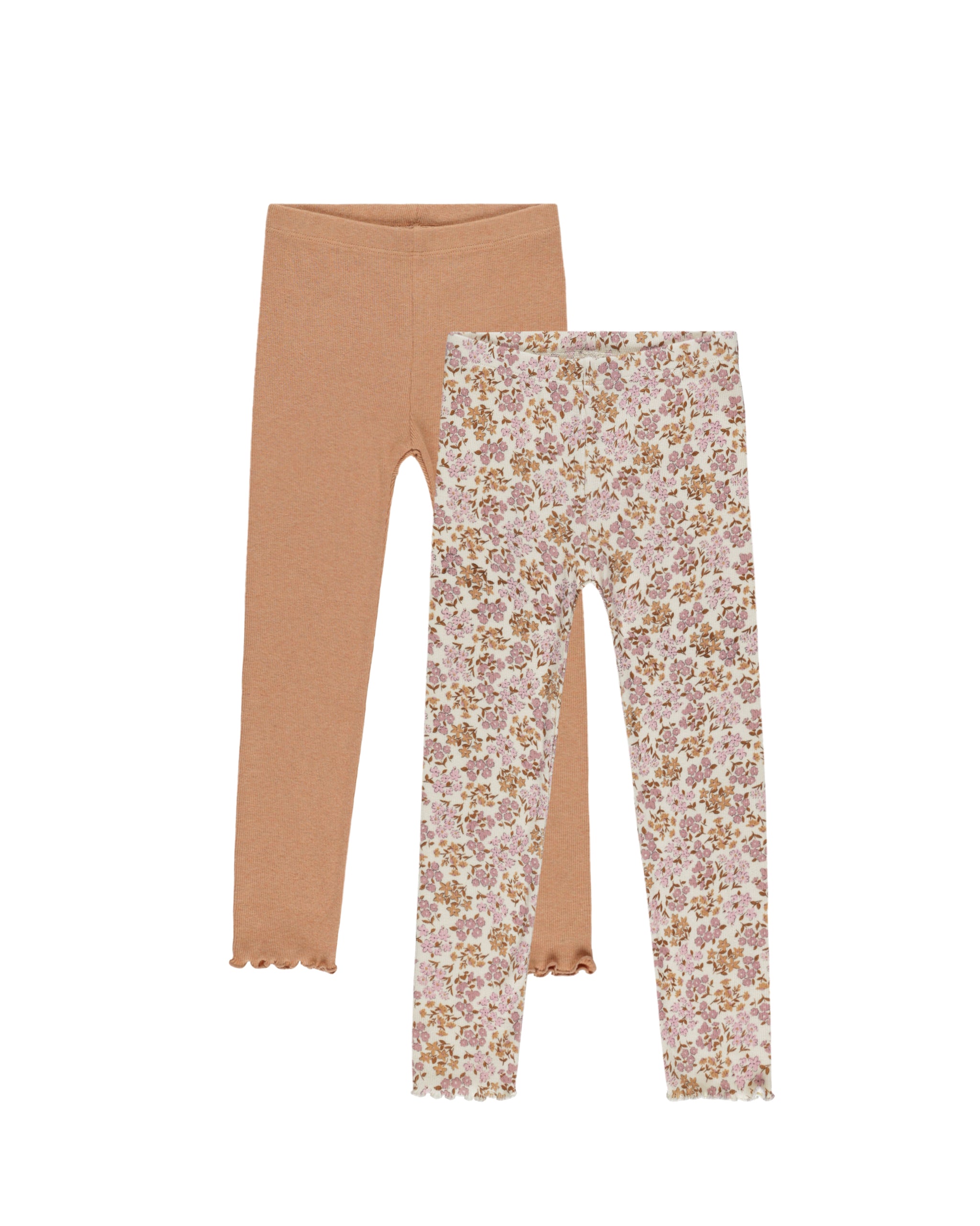 Rylee + Cru Play X Play Ribbed Legging Set - Wildflower, Grapefruit