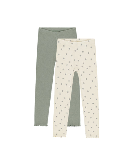 Rylee + Cru Play X Play Ribbed Legging Set - Polka Dot, Eucalyptus