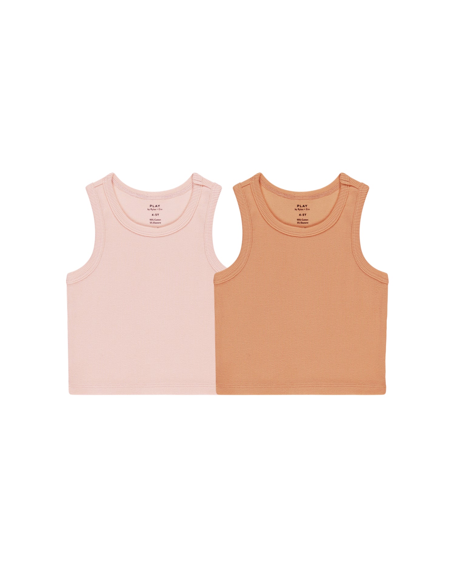 Rylee + Cru Play X Play Ribbed Tank Set - Pink, Grapefruit