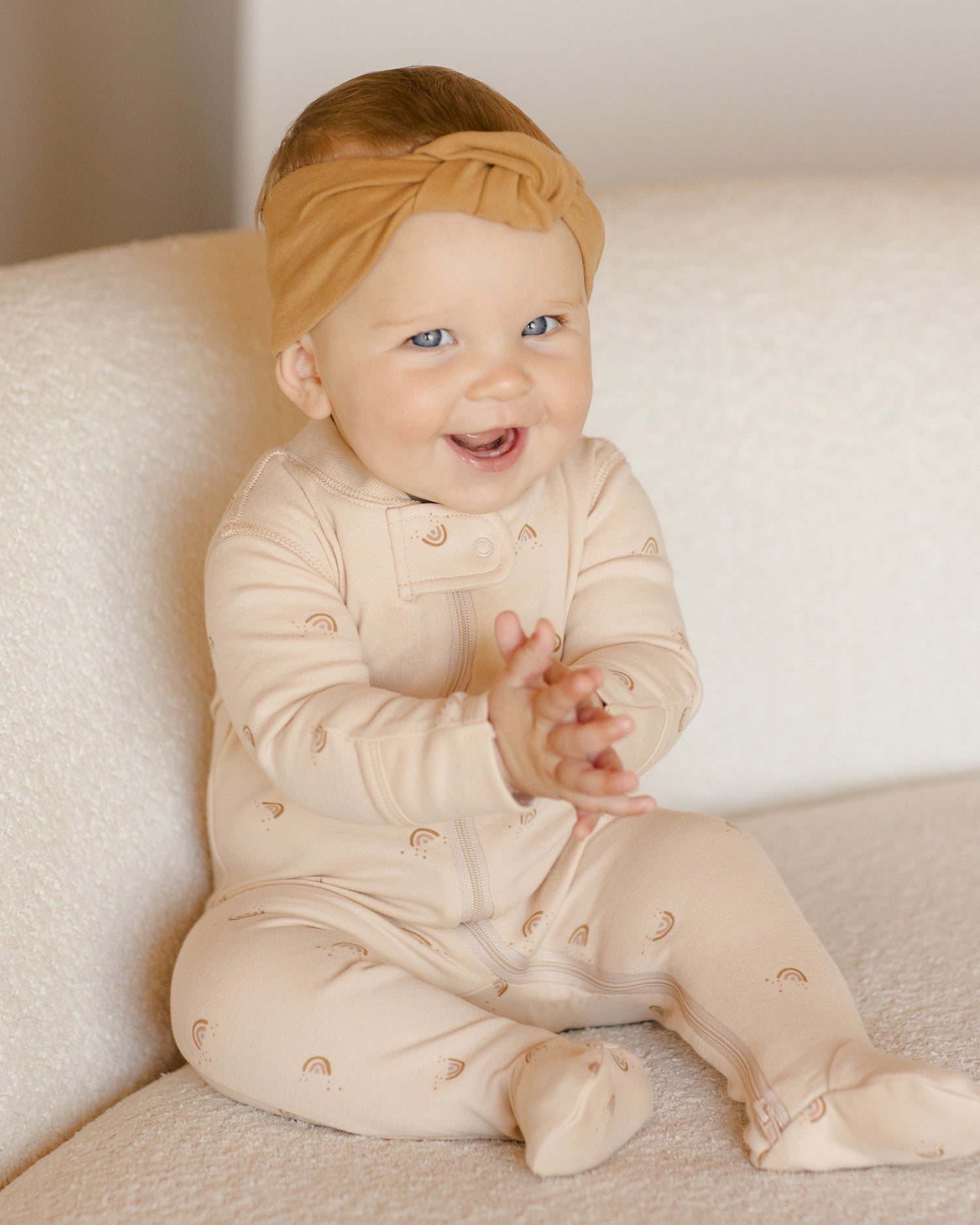 Quincy Mae Zip Long Sleeve Sleeper Footie - Rainbows