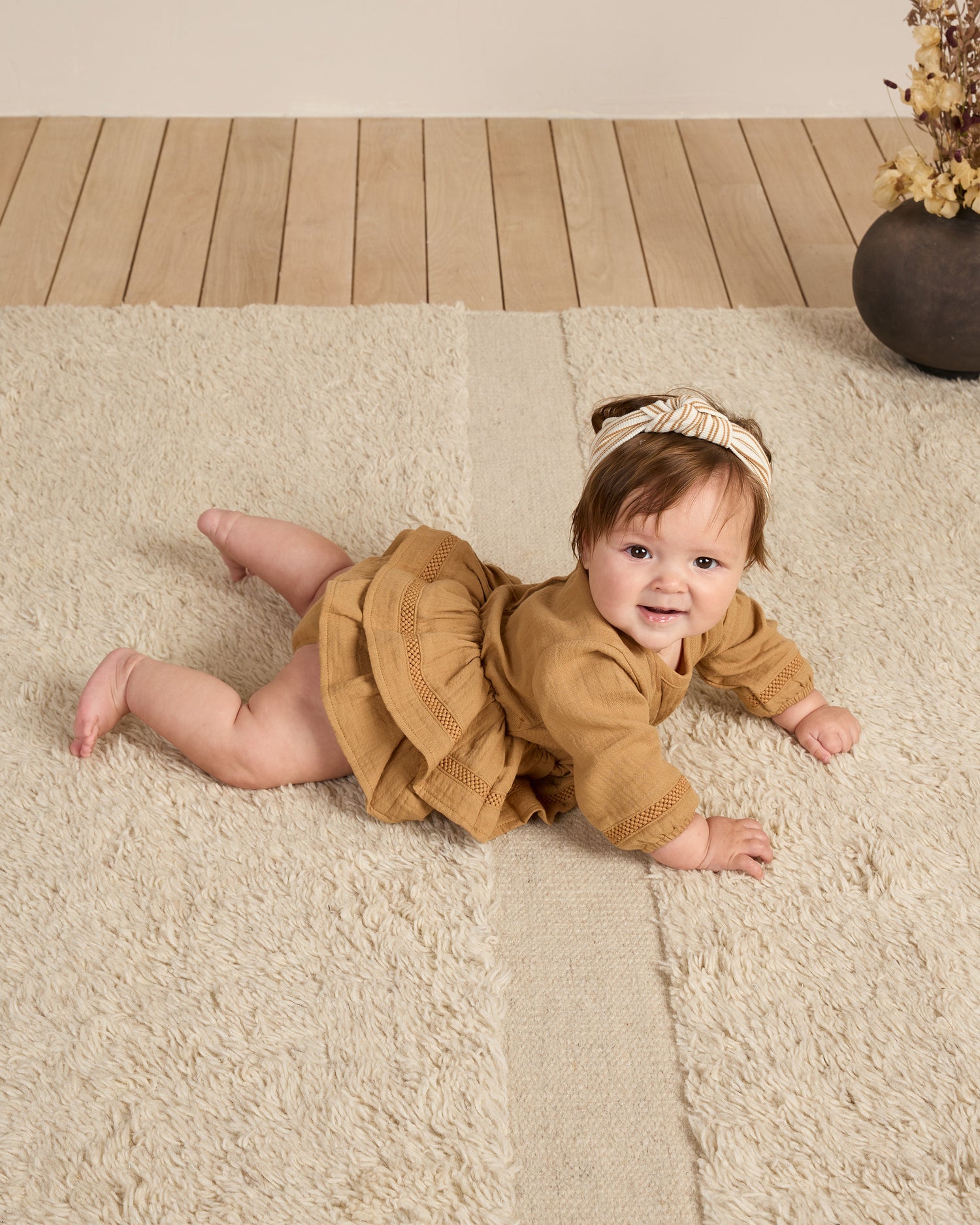 Quincy Mae Rosie Romper - Golden