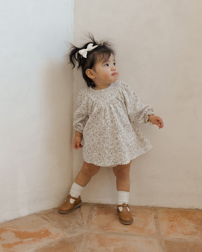 Quincy Mae V Smocked Dress - Winter Floral