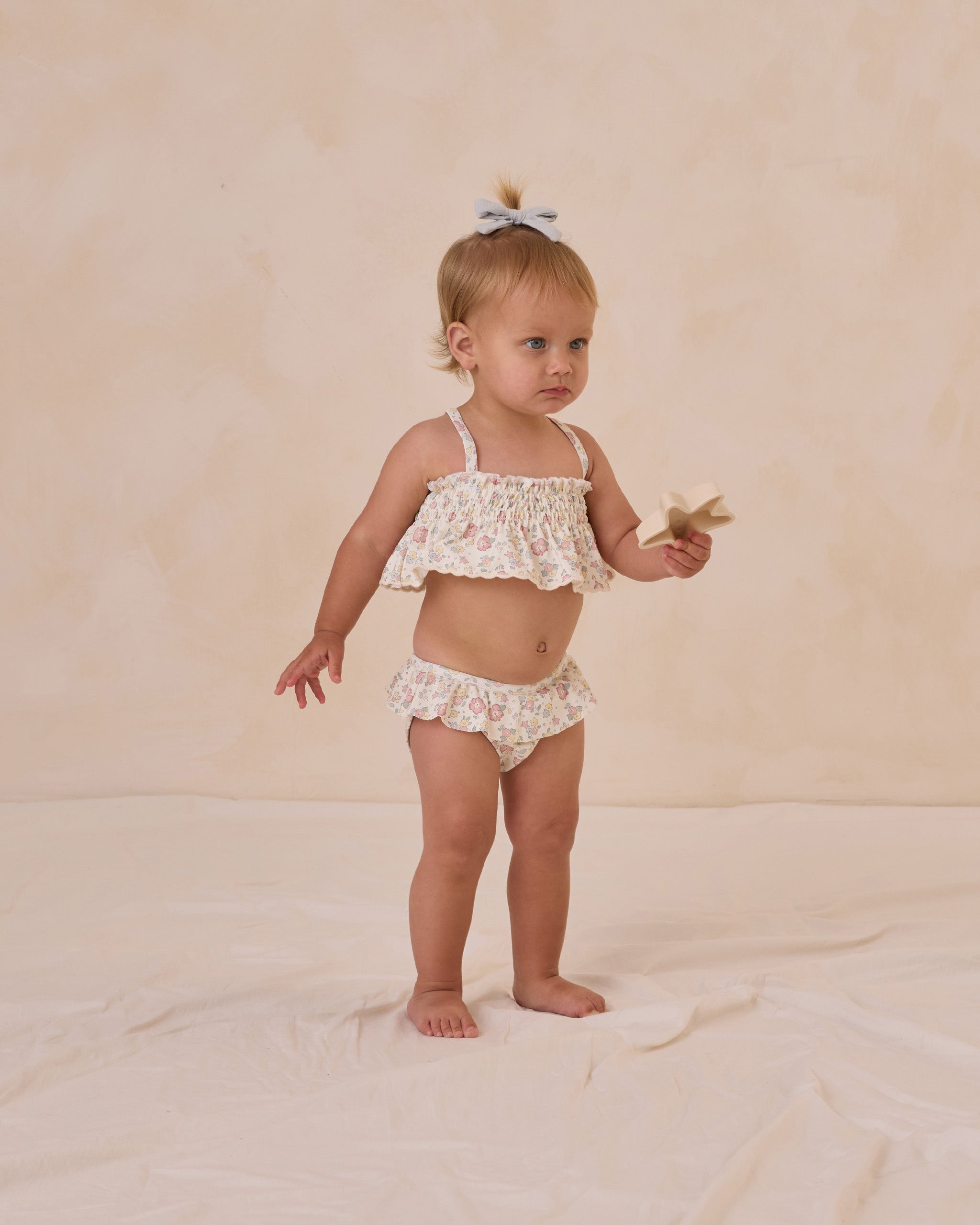 Quincy Mae Smocked Ruffle Bikini - Bloom