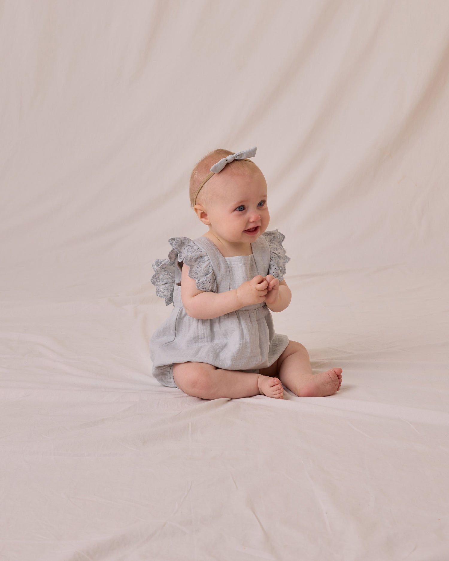 Quincy Mae Naomi Romper - Sky