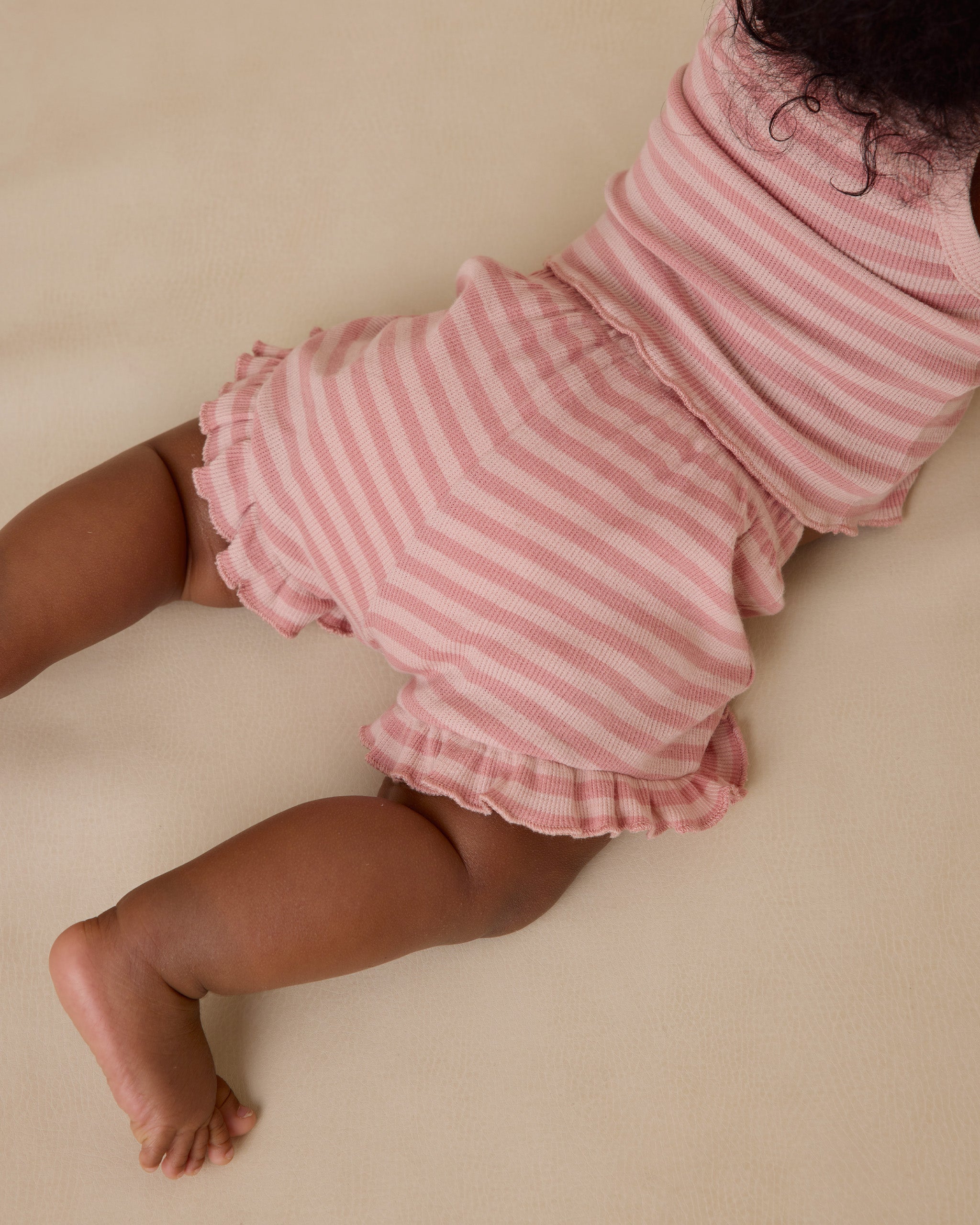 Quincy Mae Evie Tank + Shortie Set - Pink Stripe