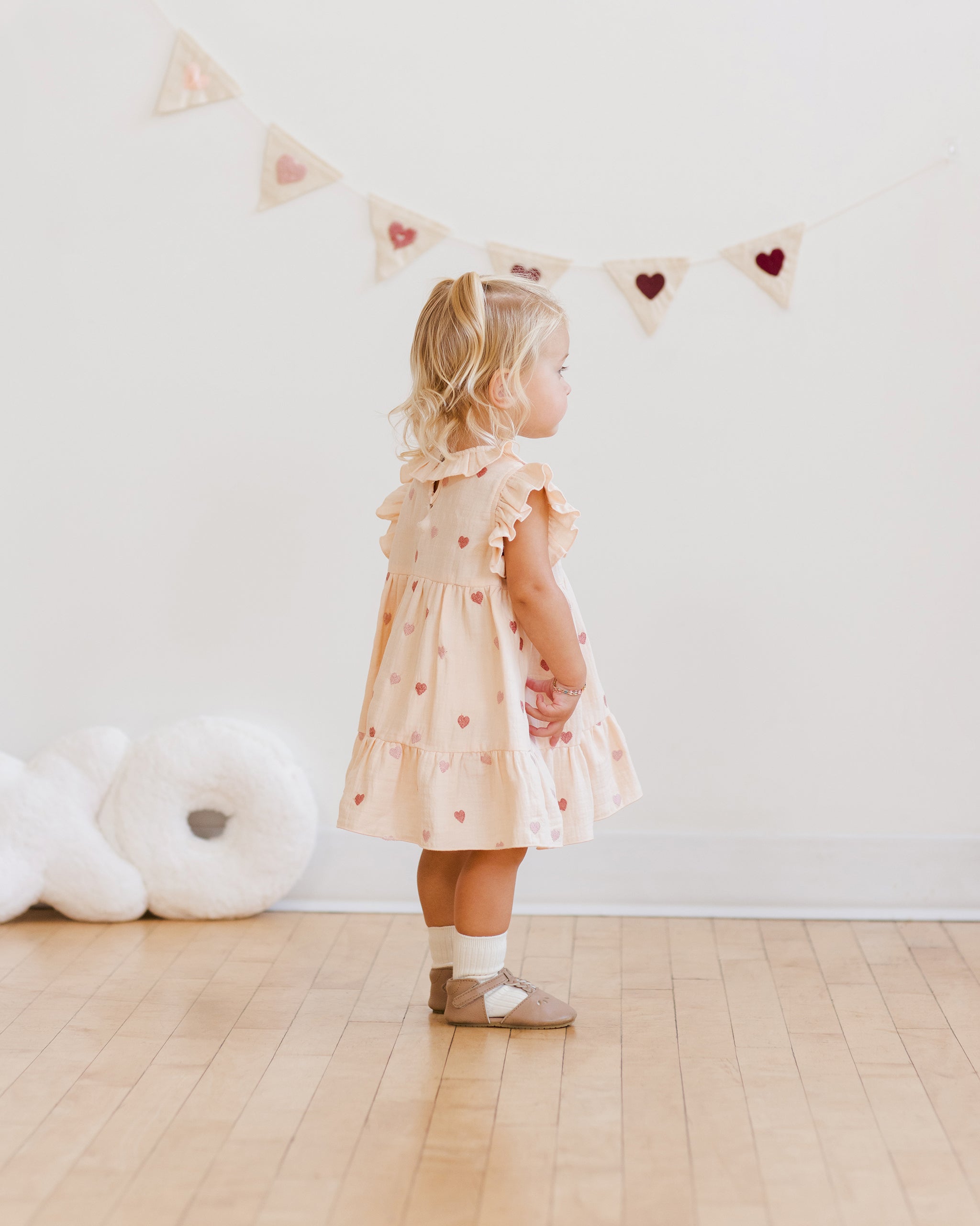 Quincy Mae Charlotte Dress - Heart Embroidery